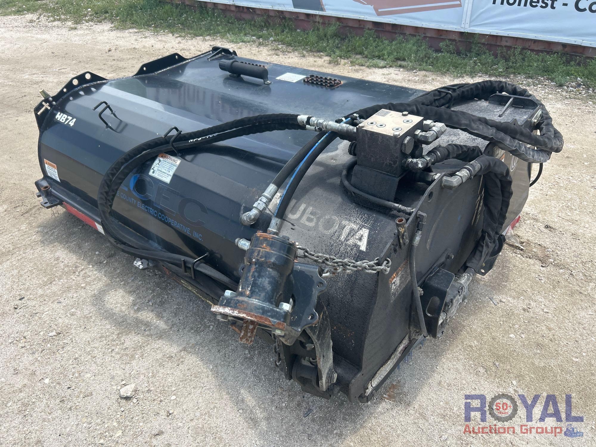 Kubota HB74 Hydraulic 74in Hopper Broom Sweeper Skid Steer Attachment (A46683)