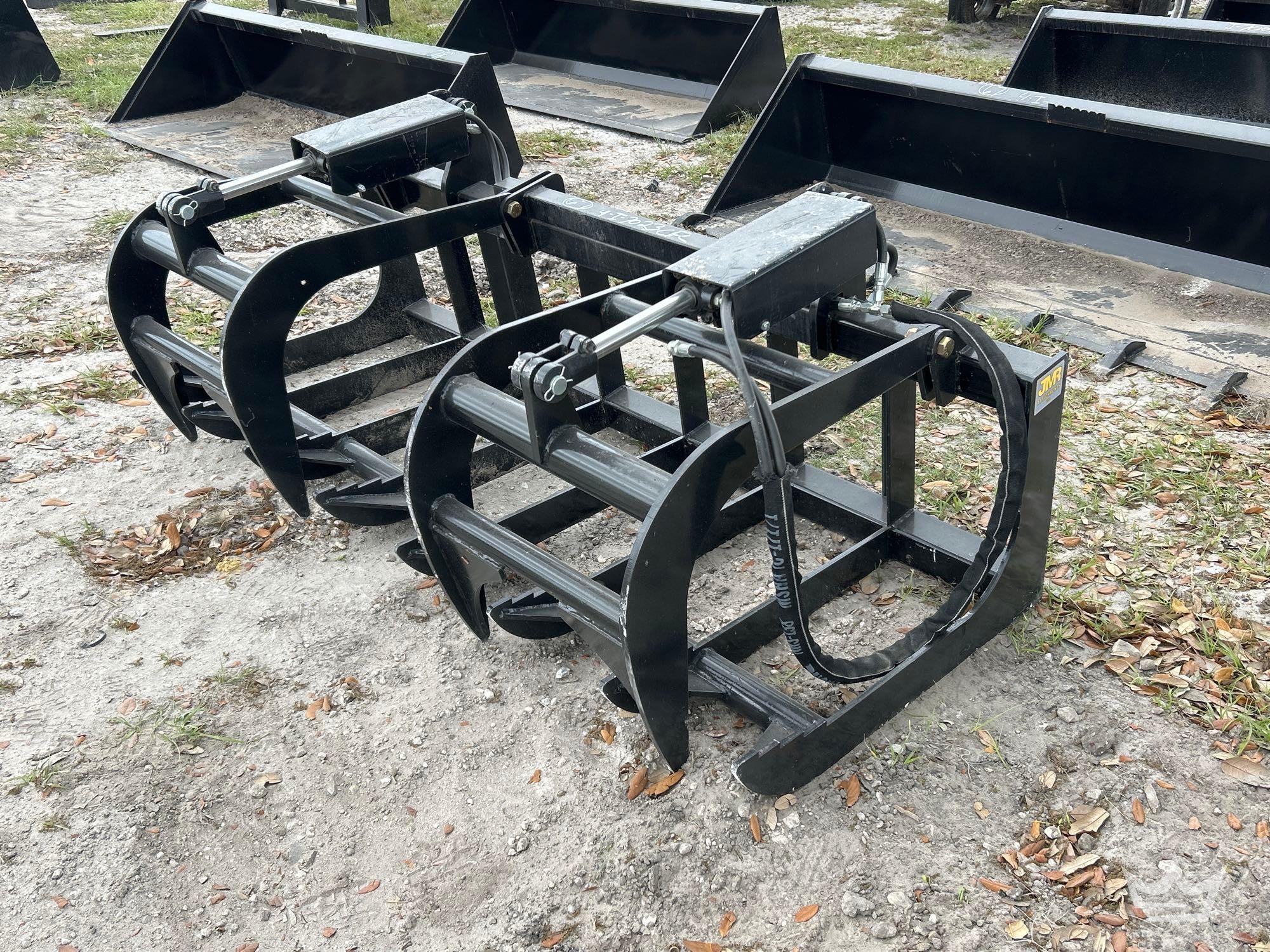 JMR 72in Dual Cylinder Grapple Rake Skid Steer Attachment (A64553)