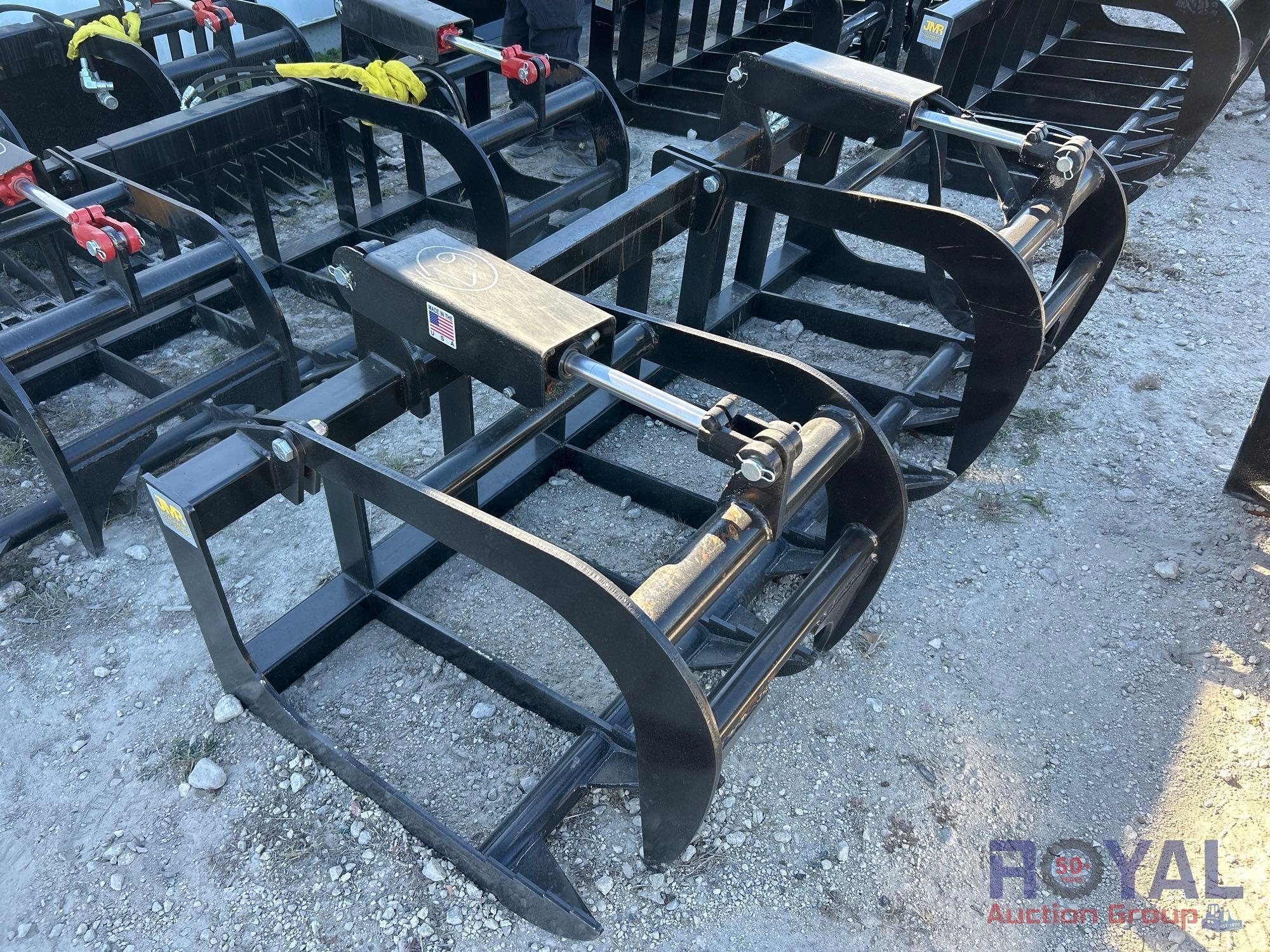 2025 78in Dual Cylinder Hydraulic Grapple Rake Skid Steer Attachment (A46683)