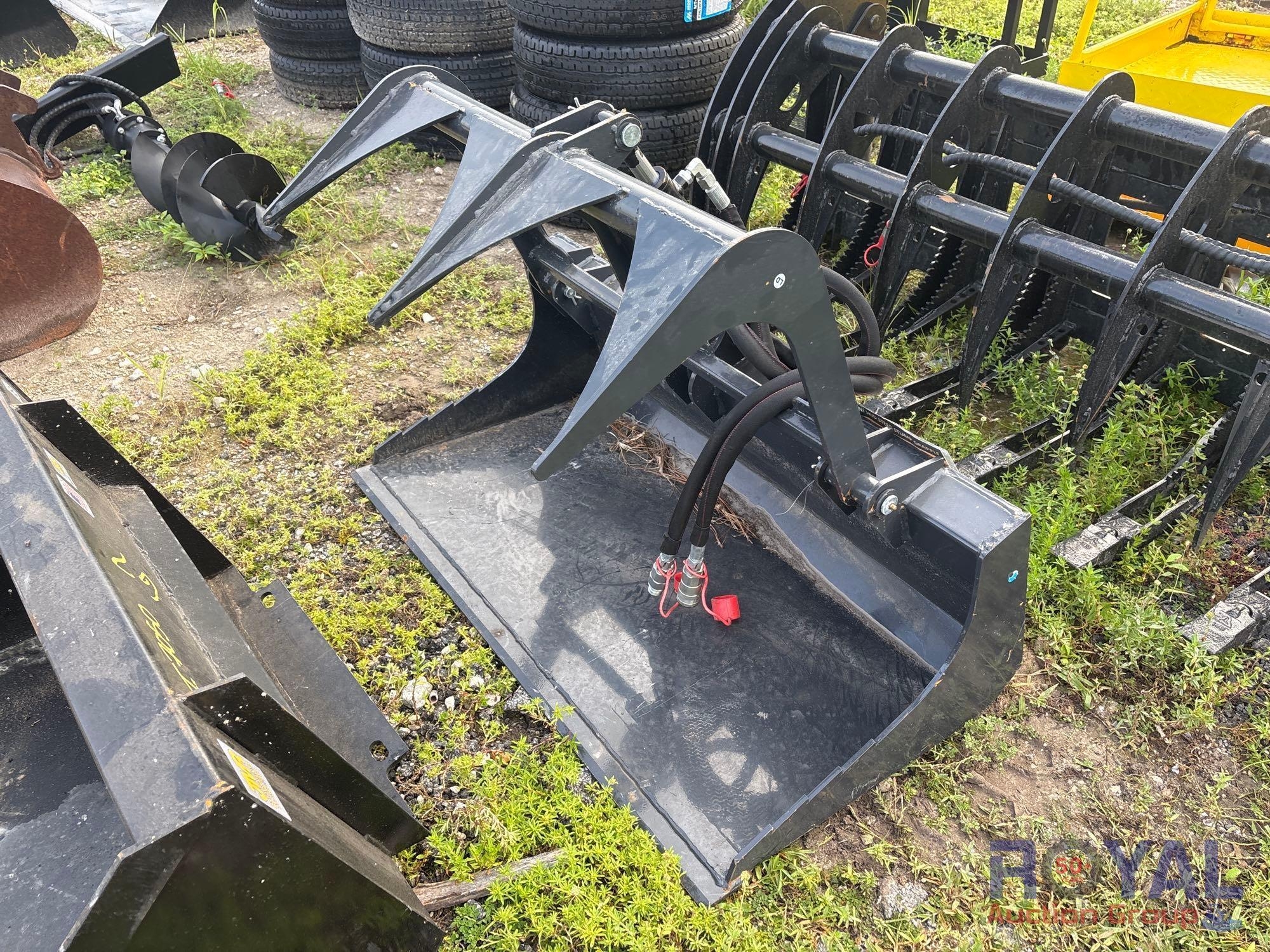 Wolverine Single Cylinder Grapple Bucket Mini Skid Steer Attachment (A53421)
