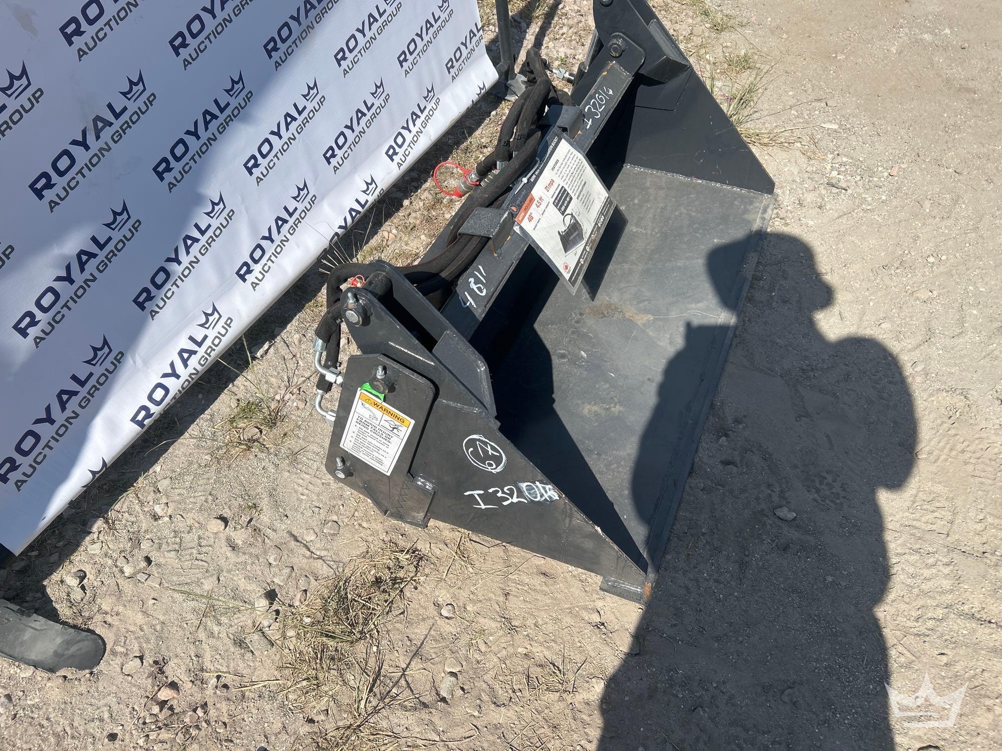 2025 Wolverine MCB-11-48W 48in Hydraulic 4-Way Clamshell Bucket Skid Steer Attachment (A64553)