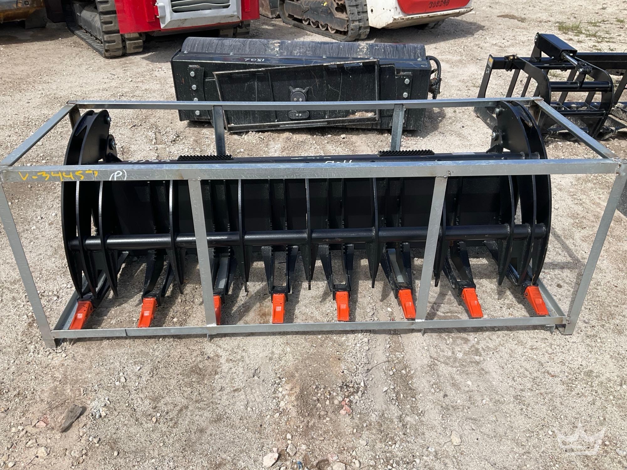 78in Heavy Duty Hydraulic Grapple Rake Skid Steer Attachment (A64553)
