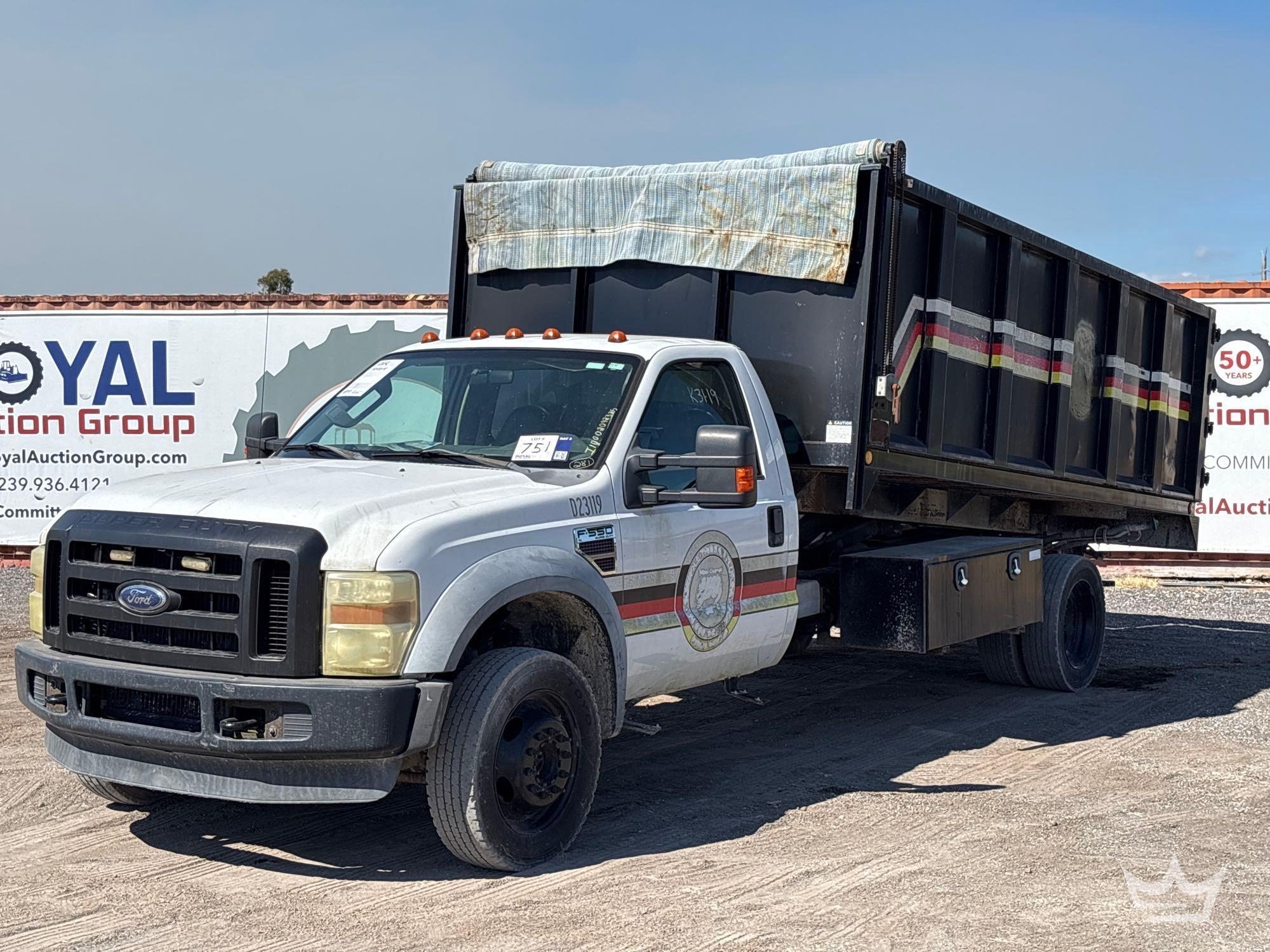 2008 Ford F-550 4x4 Landscape Dump Truck with Lift Gate (A61568)