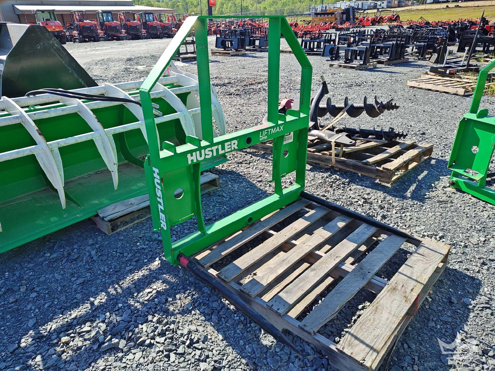 2022 Hustler Lift Max LE110 SS Bale Forks and Frame Tractor Loader Attachment (A66734)