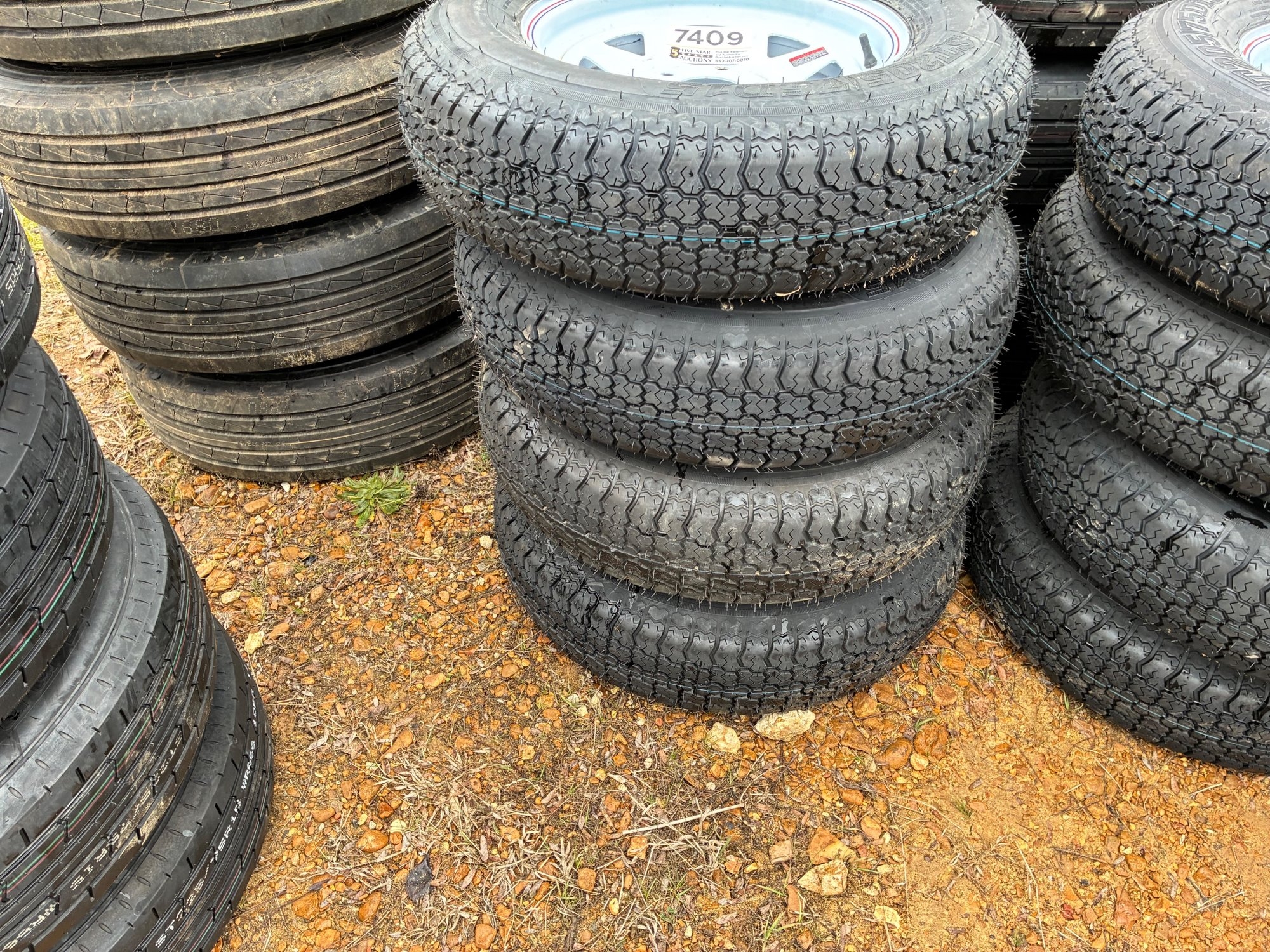 (4) Tex Star 205/75D/15 Tires and Rims (A64047)