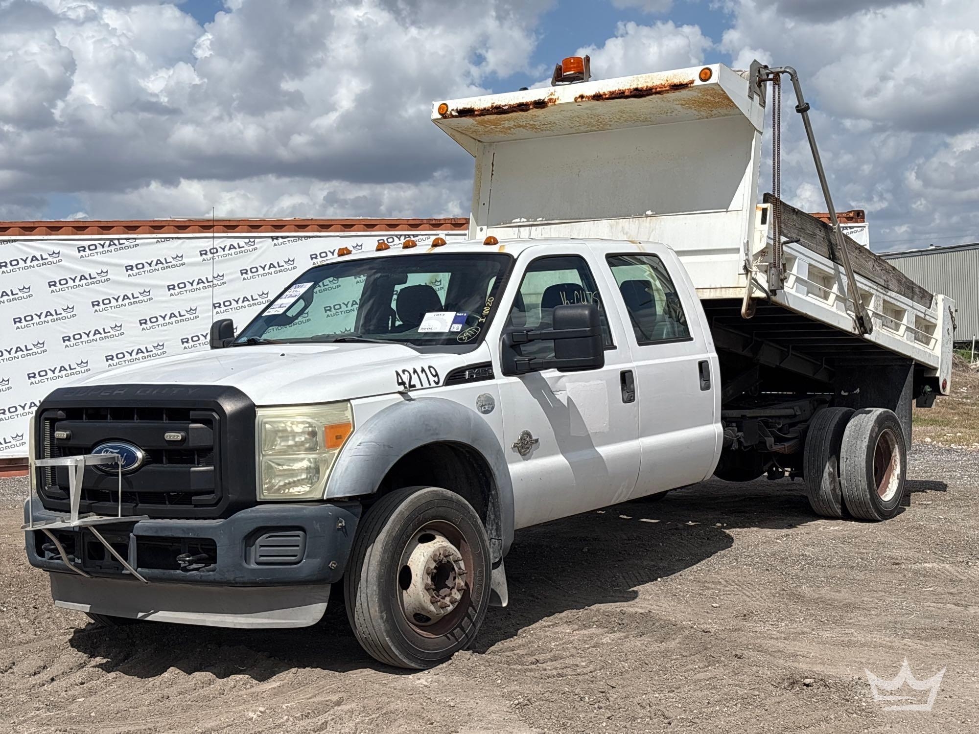 2011 Ford F-450 Crew Cab Mason Dump Truck (A61573)