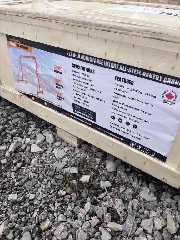 New 2200lb All Steel Adjustable Gantry Crane (A62679)