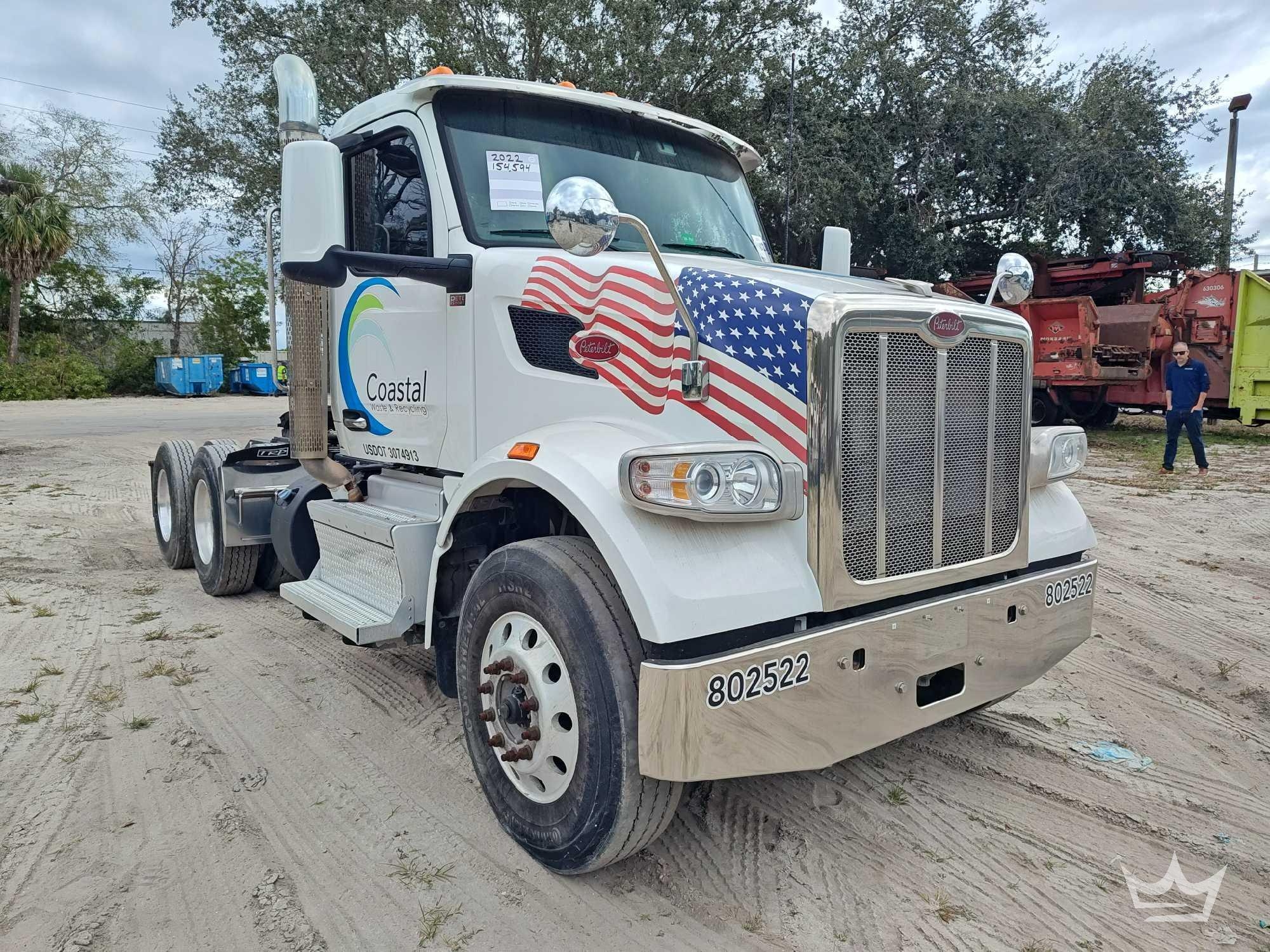 2022 Peterbilt 567 T/A Wet Kit Day Cab Truck Tractor (A61573)