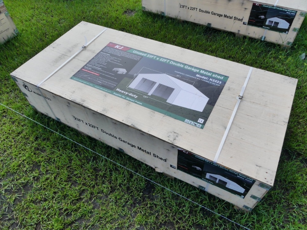 23'x22' Double Garage Metal Shed (A53316)
