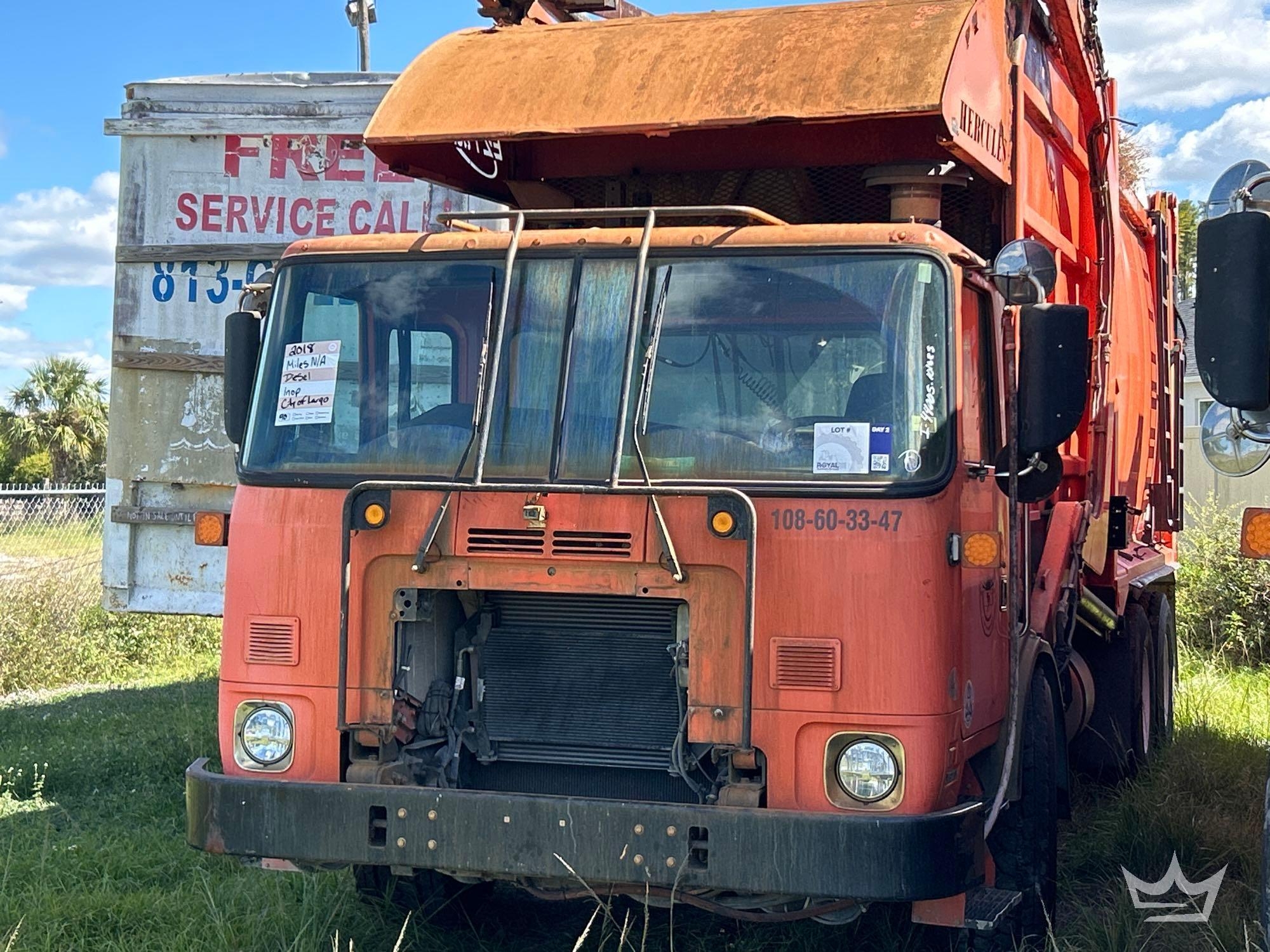 2018 Autocar ACX Xpeditor T/A Hercules Front Loader Garbage Truck (A55852)