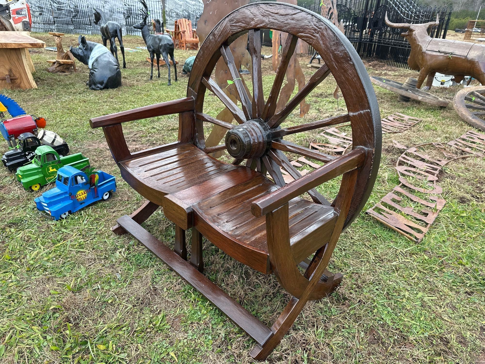 Wagon Wheel Bench (A57454)