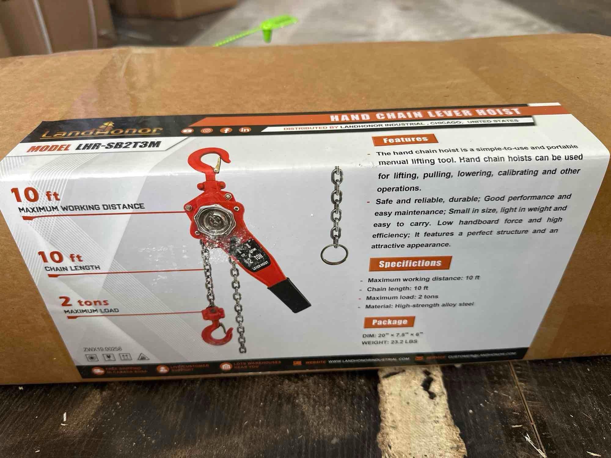 New/Unused Landhonor Hand Chain Lever Hoist (A65583)