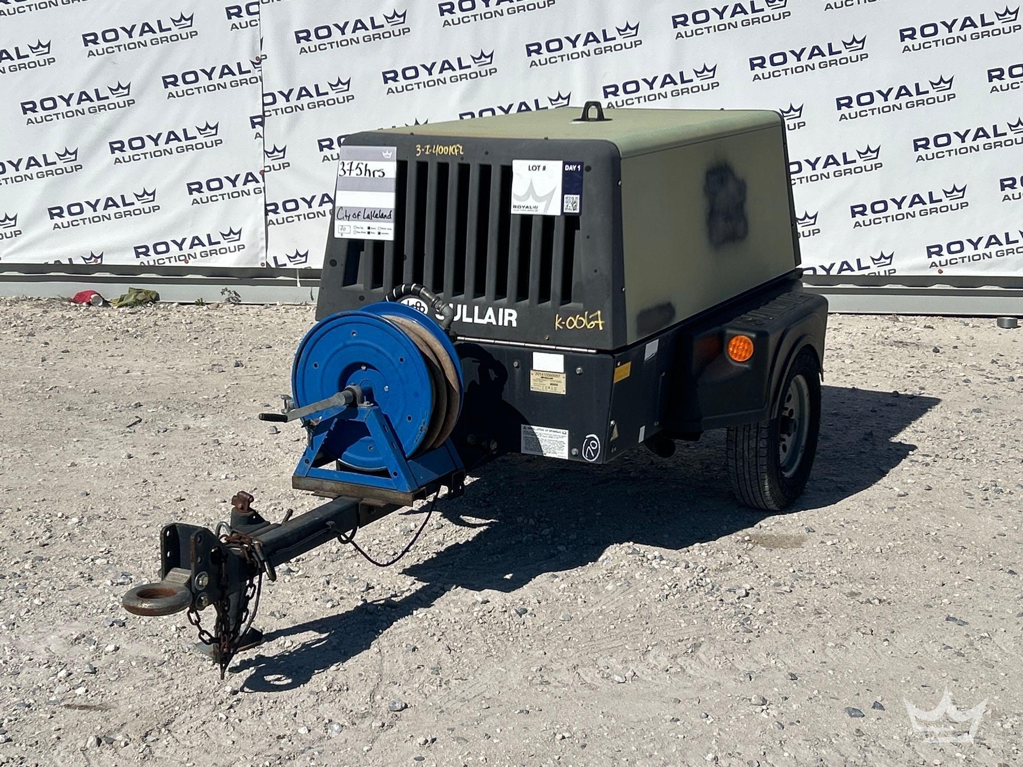 2014 Sullair 185DPQ 100psi Towable Air Compressor (A61572)