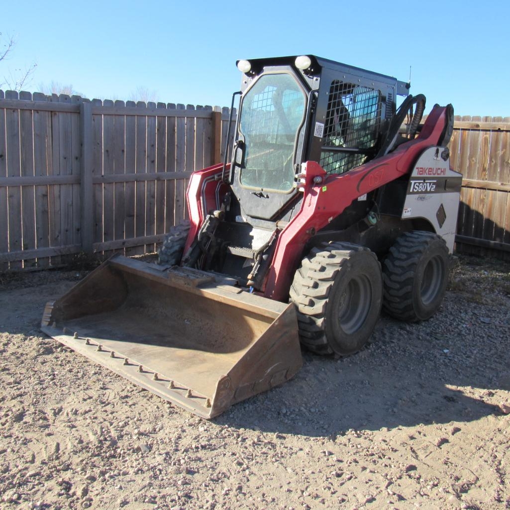 2019 Takeuchi TS80V-2 Skid Steer, PIN# TKV80201102, Deutz Diesel Engine, Joystick Operating (A59076)