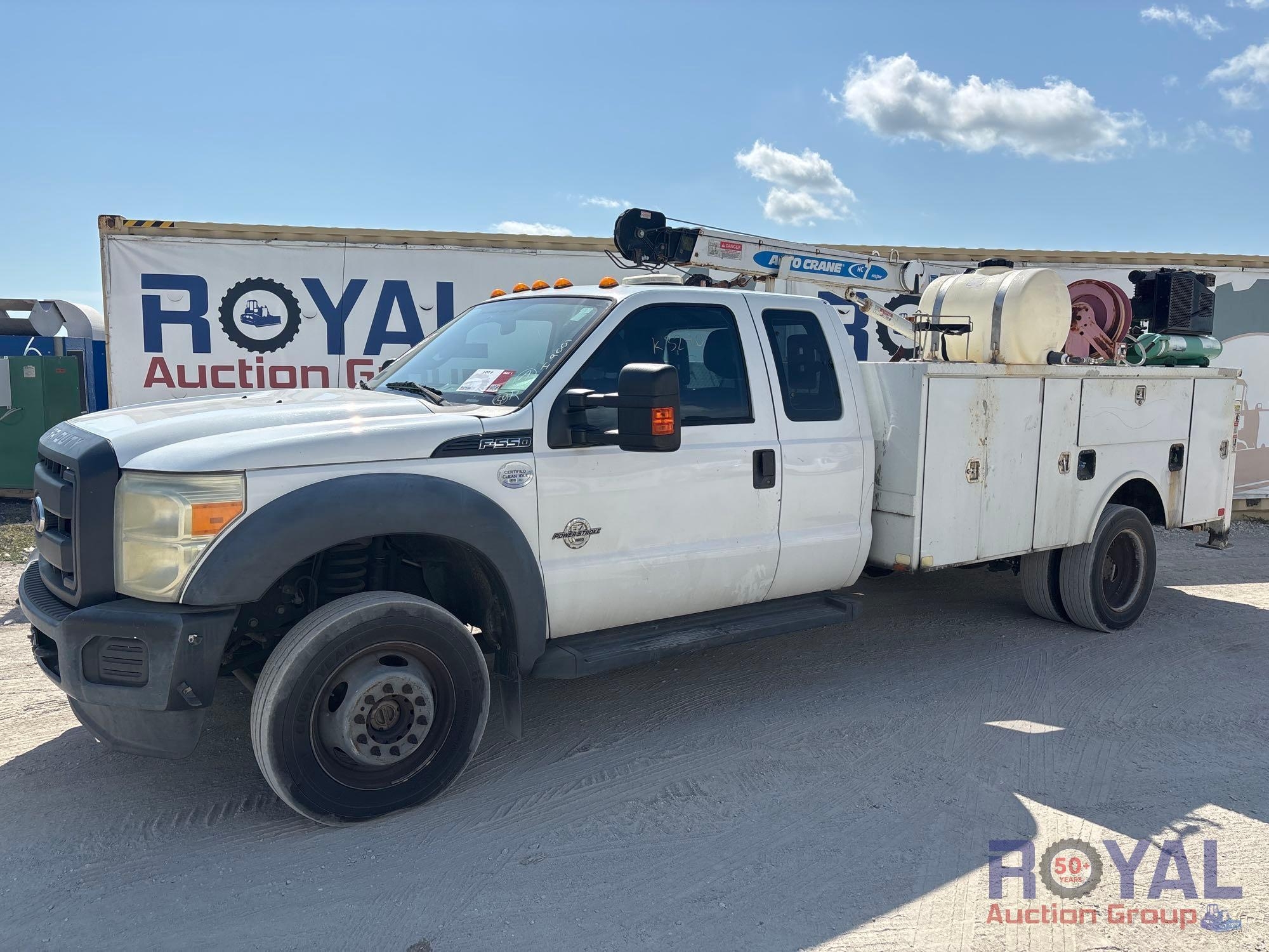2015 Ford F-550 4x4 Extended Cab Auto Crane HC-7 Service Crane Truck (A46683)