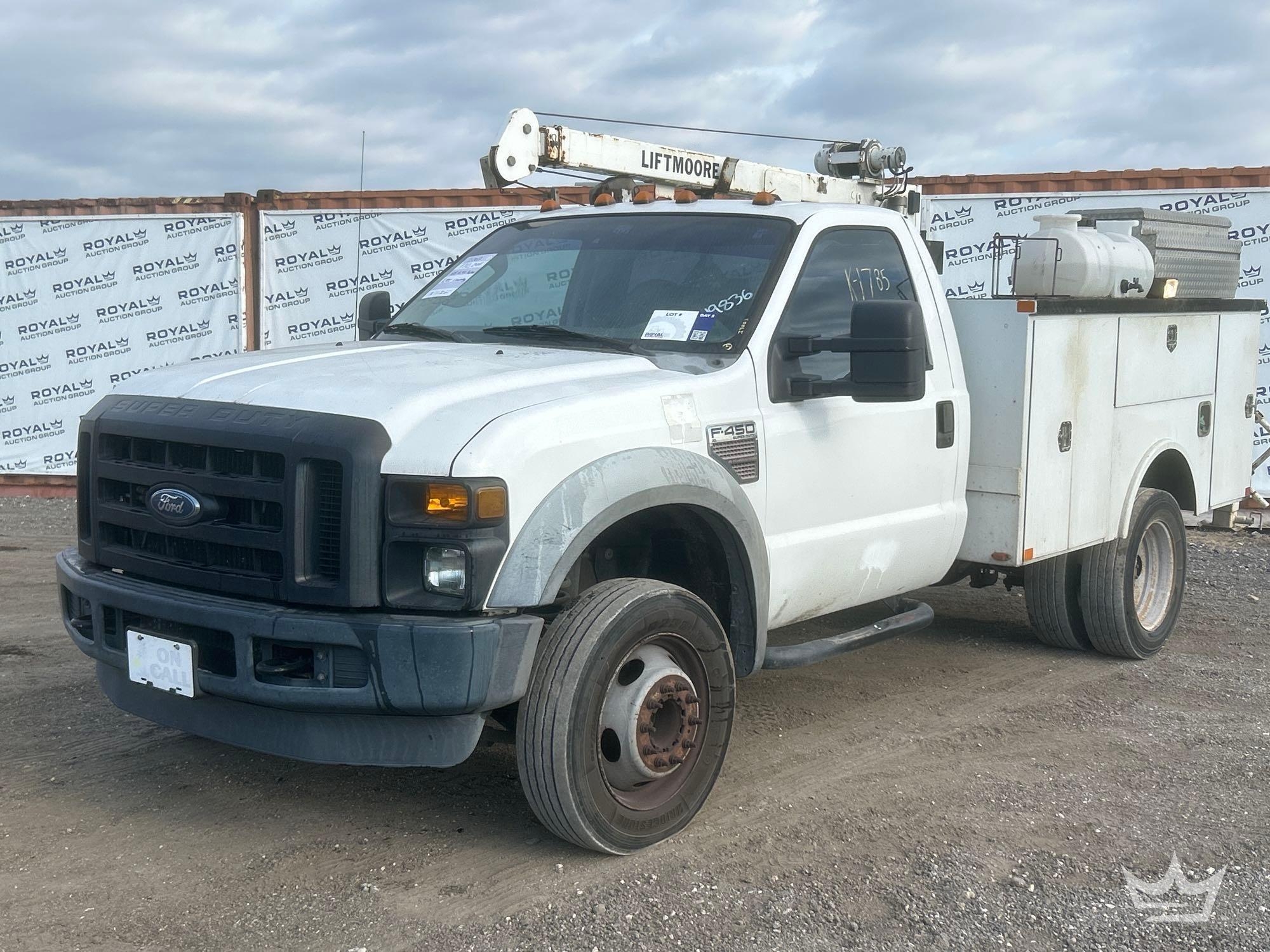 2009 Ford F-450 Liftmoore 5000 2 Ton Crane Service Truck (A61573)