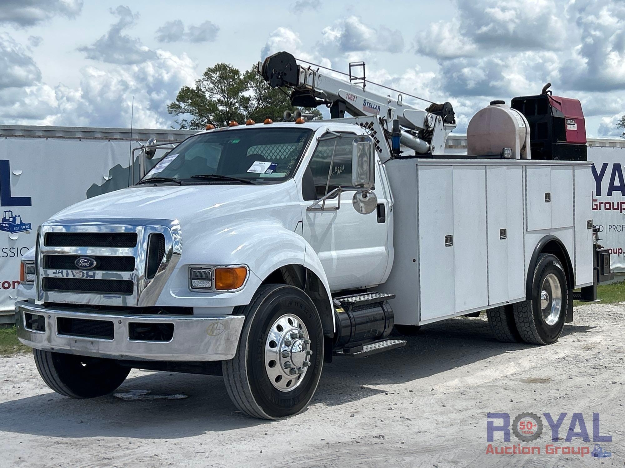 2010 Ford F-750 Stellar 10621 10,000LB 5 Ton Crane Mechanics Truck (A51692)
