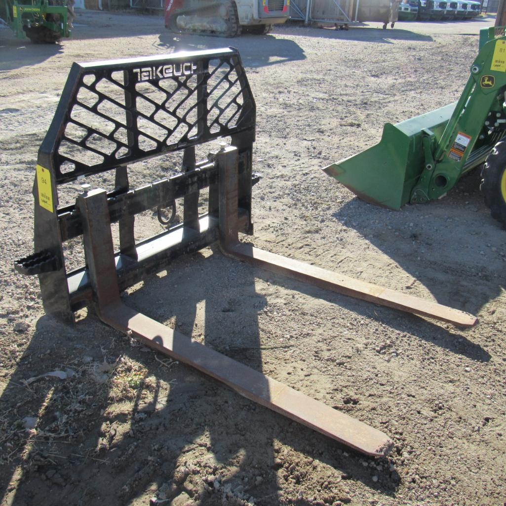 Paladin 48" Skid Steer Pallet Fork Attachment, S/N 549834, Asset# 67 (A59076)