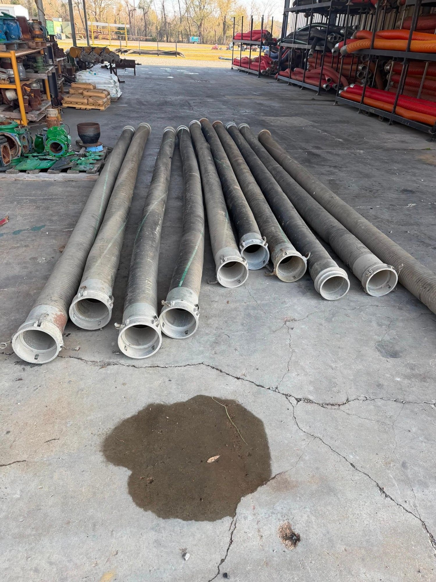 Bulk Lot - (10) 8in x 20ft Fat Lip Pump Hoses (A63689)