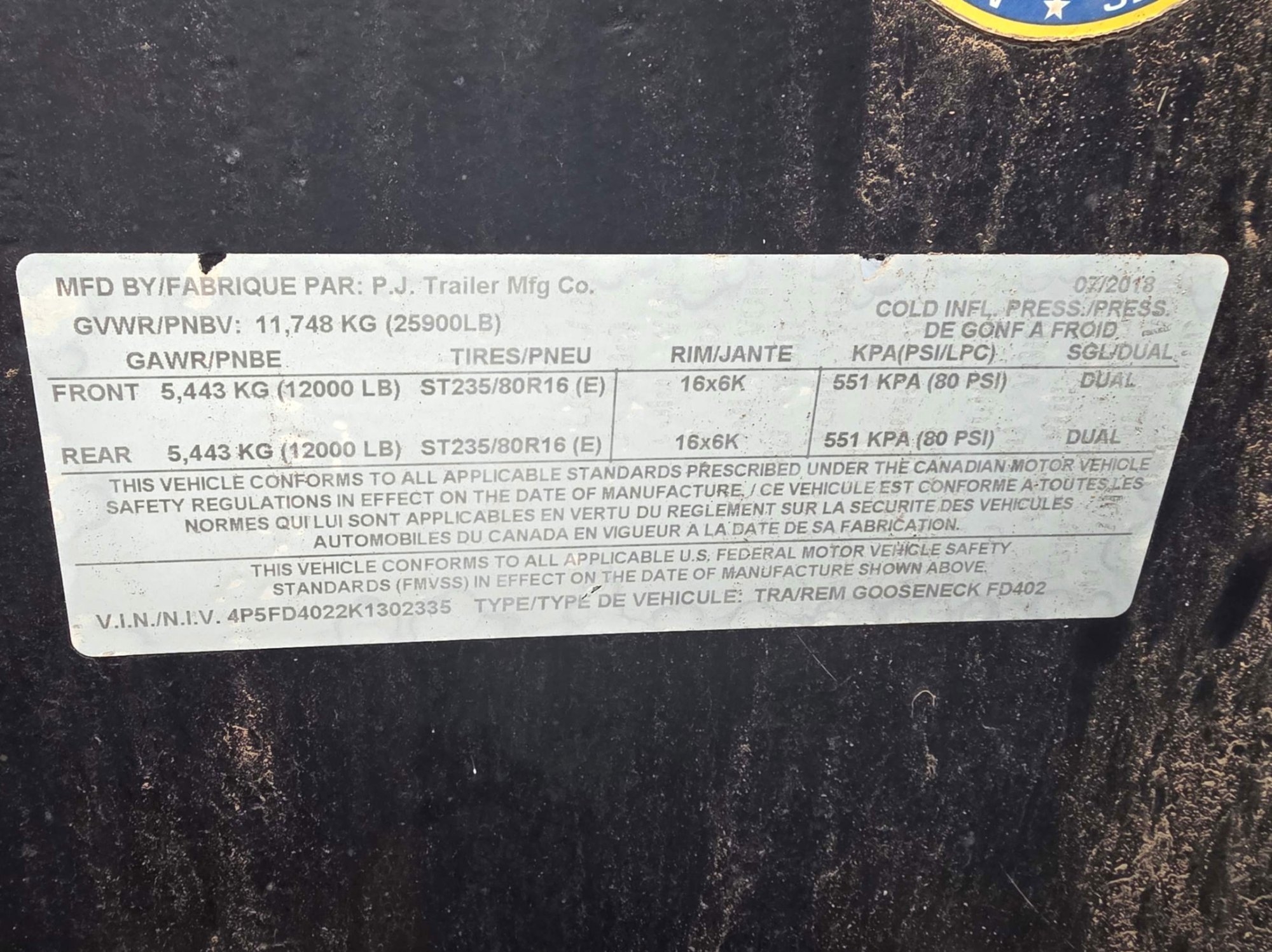 2019 PJ  40FT GOOSENECK TRAILER (A58216)