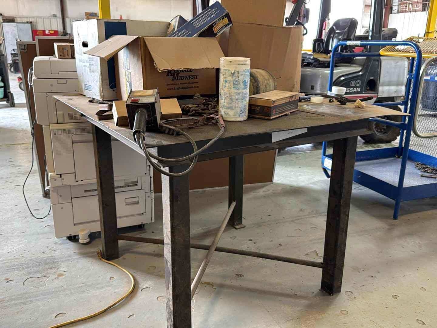 METAL SHOP TABLE W/CONTENTS (A55745)