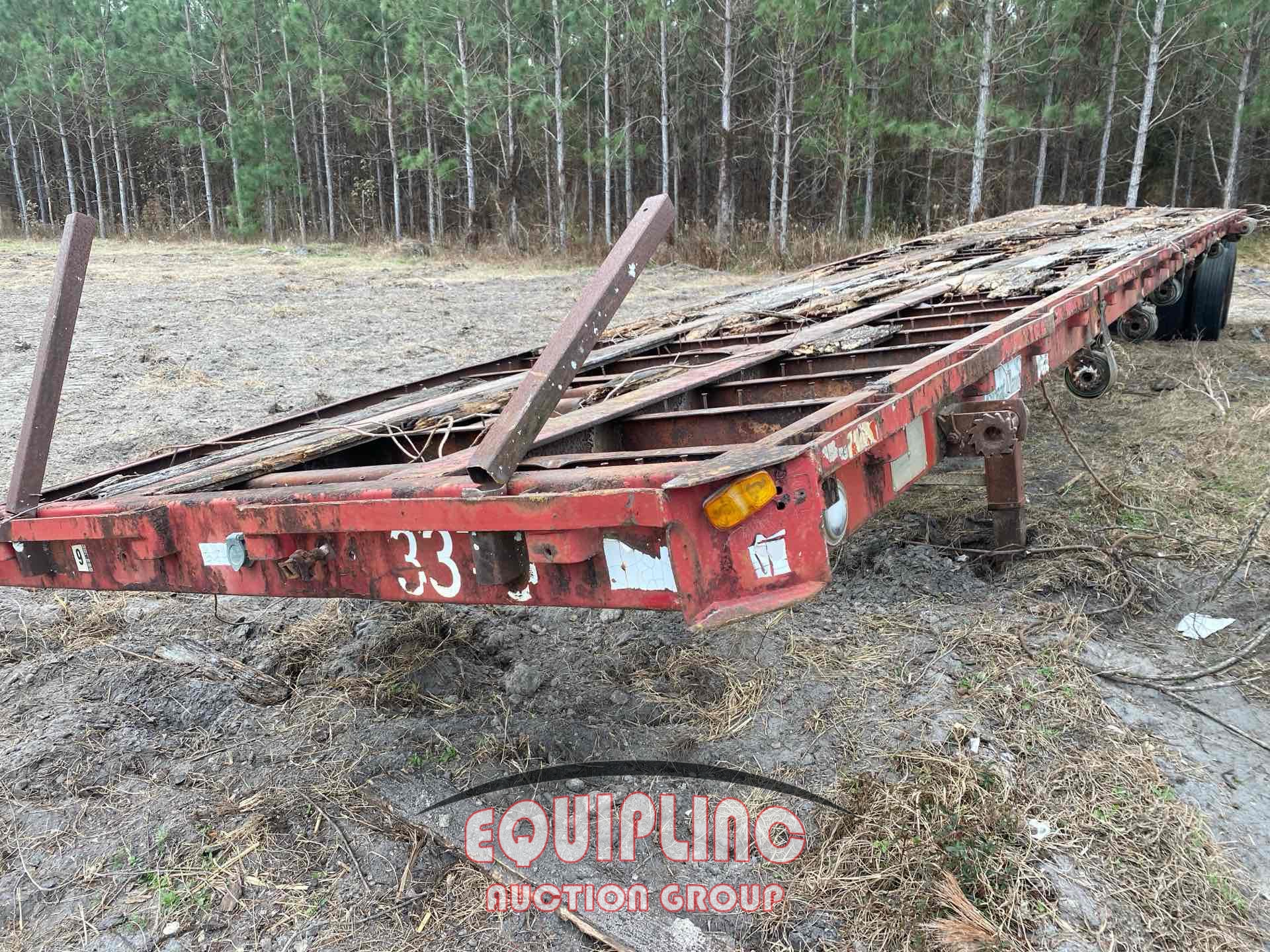 1985 GREAT DANE 45' SLIDE AXLE FLATBED TRAILER (A59910)