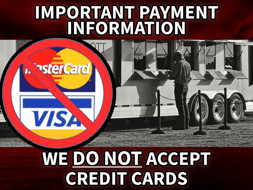 We do NOT accept credit cards as payment. (A57148)