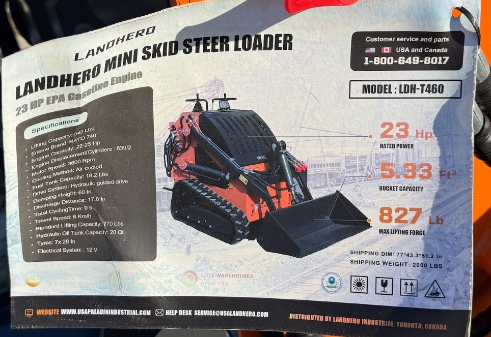 NEW Landhero Mini Skid Steer Loader 23HP (A59000)