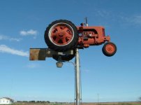 Tractor weather vane at Carmen.bmp.JPG