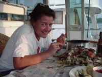 Nadene eating crabs July 2002.jpg