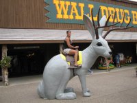 57 Steph on a Jackalope at Wall Drug..jpg